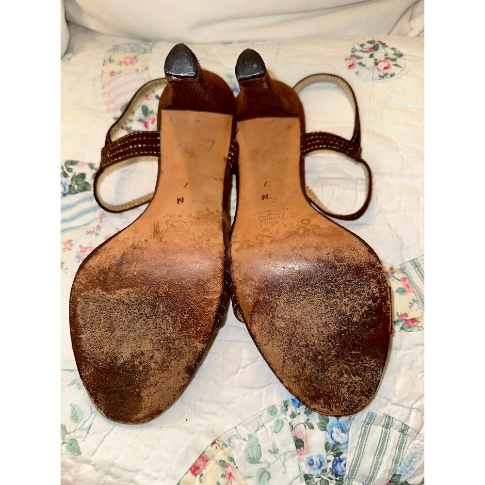 VINTAGE YSL YVES SAINT LAURENT SUEDE SANDALS - Picture 5 of 5